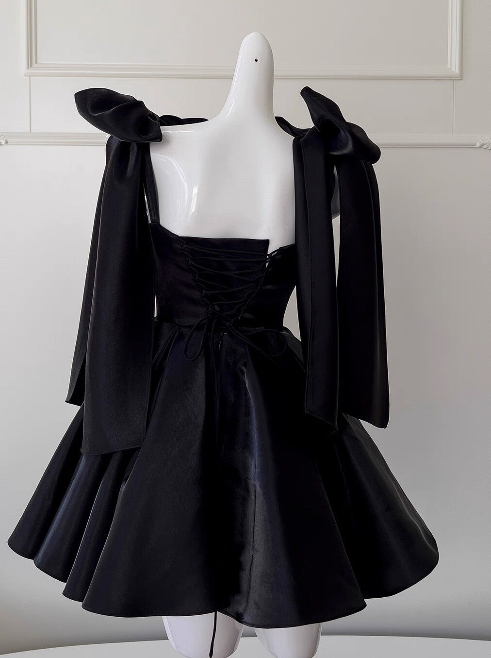 Simple A line Straps Little Black Dress Mini Short Formal Cocktail Dress Homecoming Dresses Summer Middle School Hoco Dress Homecoming Outfits 19th Birthday Outfit DH2189