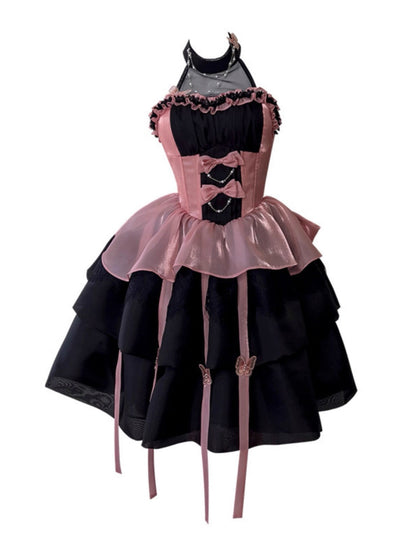 Cute Ball Gown High Neck Black Corset Back Mini Short Formal Cocktail Dress Homecoming Dresses Summer Middle School Hoco Dress Homecoming Outfits 16th Birthday Outfit DH2192