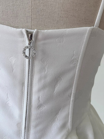 Modest A Line Spaghetti Straps White Satin Short Formal Homecoming Dress Middle School Short 20th Birthday Outfits Graduation Dress Cocktail Dresses DH2197