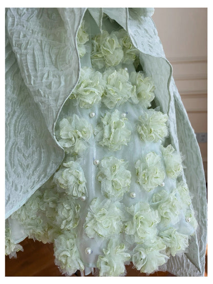 Cute Ball Gown Mint Green Satin Formal Short Mini Homecoming Dress Middle School 20th Birthday Outfits Graduation Dress Cocktail Dresses DH2200