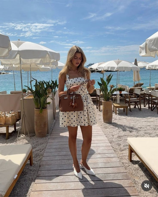 Pretty A line Square Black Polka Dots Formal Homecoming Dresses Short 21st Birthday Outfits Graduation Dress Mini Cocktail Dresses DH2278