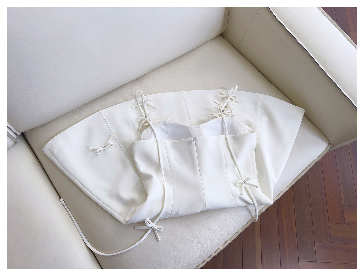 Pretty A Line Spaghetti Straps White Short Formal Homecoming Dresses Middle School Short 21st Birthday Outfits Graduation Dress Mini Cocktail Dresses DH2295