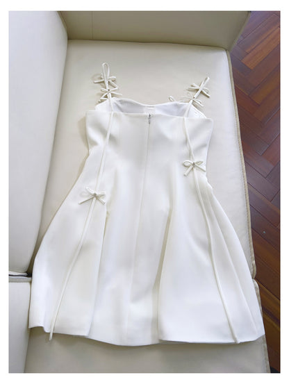 Pretty A Line Spaghetti Straps White Short Formal Homecoming Dresses Middle School Short 21st Birthday Outfits Graduation Dress Mini Cocktail Dresses DH2295