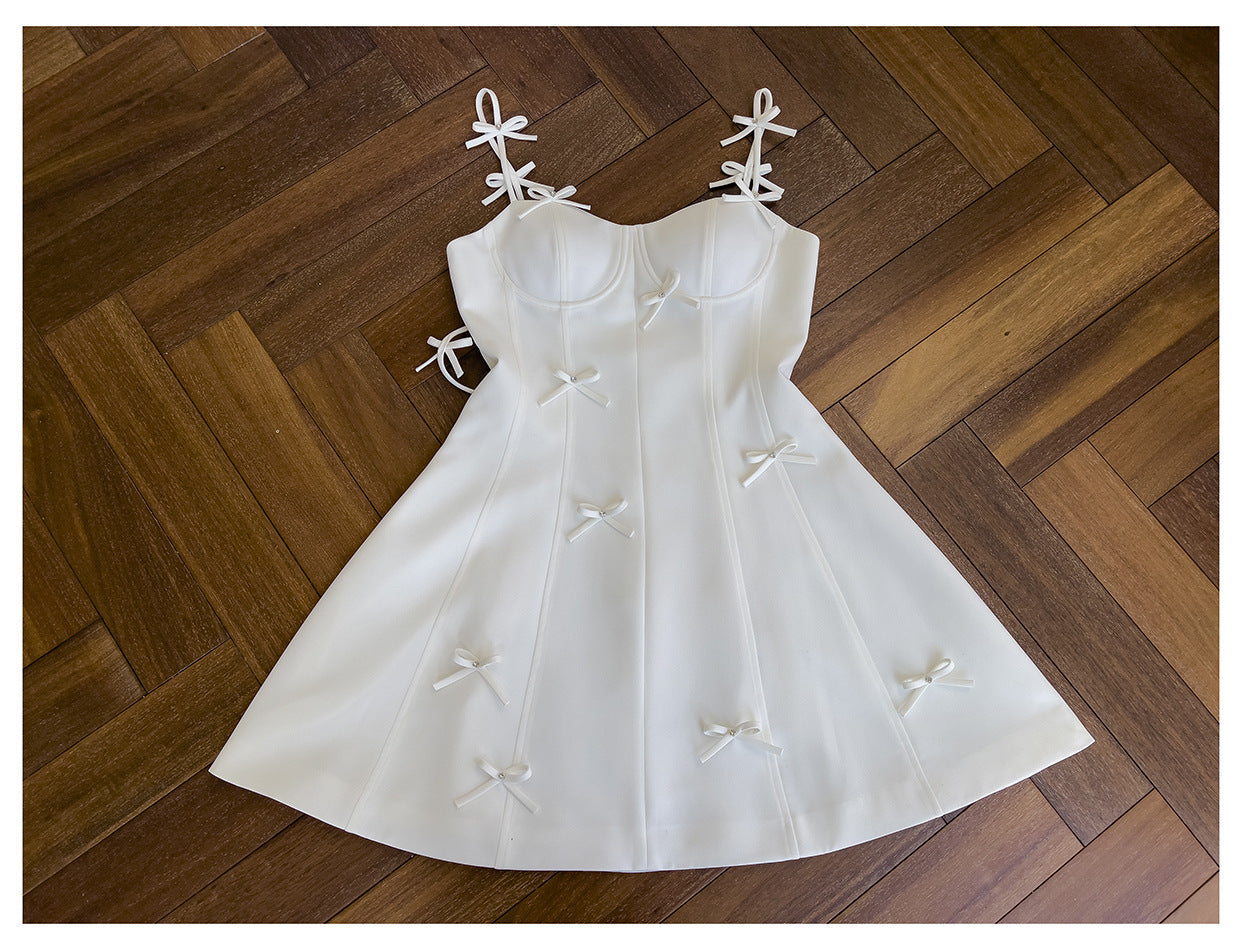 Pretty A Line Spaghetti Straps White Short Formal Homecoming Dresses Middle School Short 21st Birthday Outfits Graduation Dress Mini Cocktail Dresses DH2295