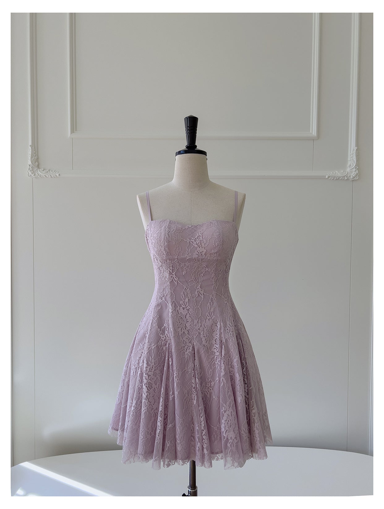 Pretty A Line Spaghetti Straps Pink Lace Short Formal Homecoming Dresses Middle School Short 21st Birthday Outfits Graduation Dress Mini Cocktail Dresses DH2302