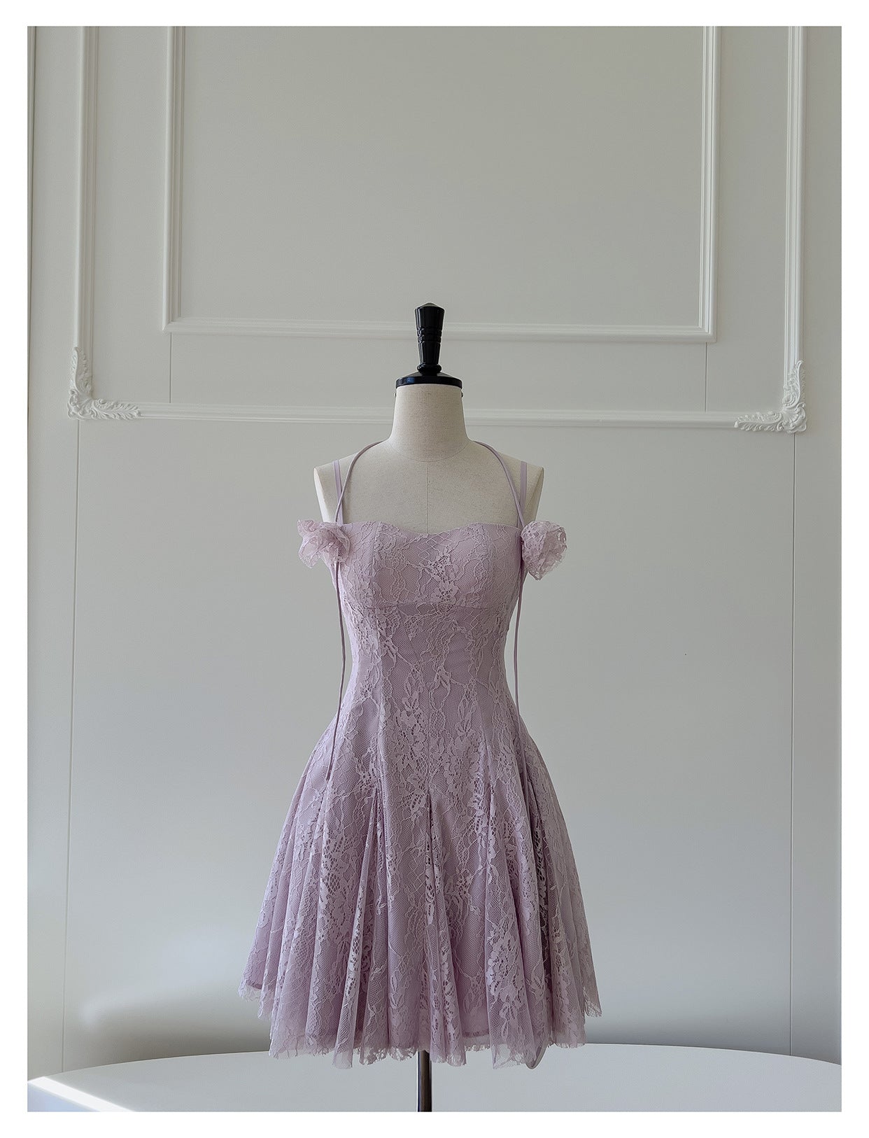 Pretty A Line Spaghetti Straps Pink Lace Short Formal Homecoming Dresses Middle School Short 21st Birthday Outfits Graduation Dress Mini Cocktail Dresses DH2303