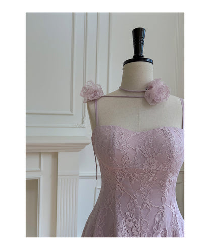 Pretty A Line Spaghetti Straps Pink Lace Short Formal Homecoming Dresses Middle School Short 21st Birthday Outfits Graduation Dress Mini Cocktail Dresses DH2303