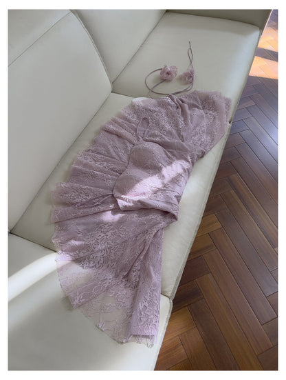 Pretty A Line Spaghetti Straps Pink Lace Short Formal Homecoming Dresses Middle School Short 21st Birthday Outfits Graduation Dress Mini Cocktail Dresses DH2302