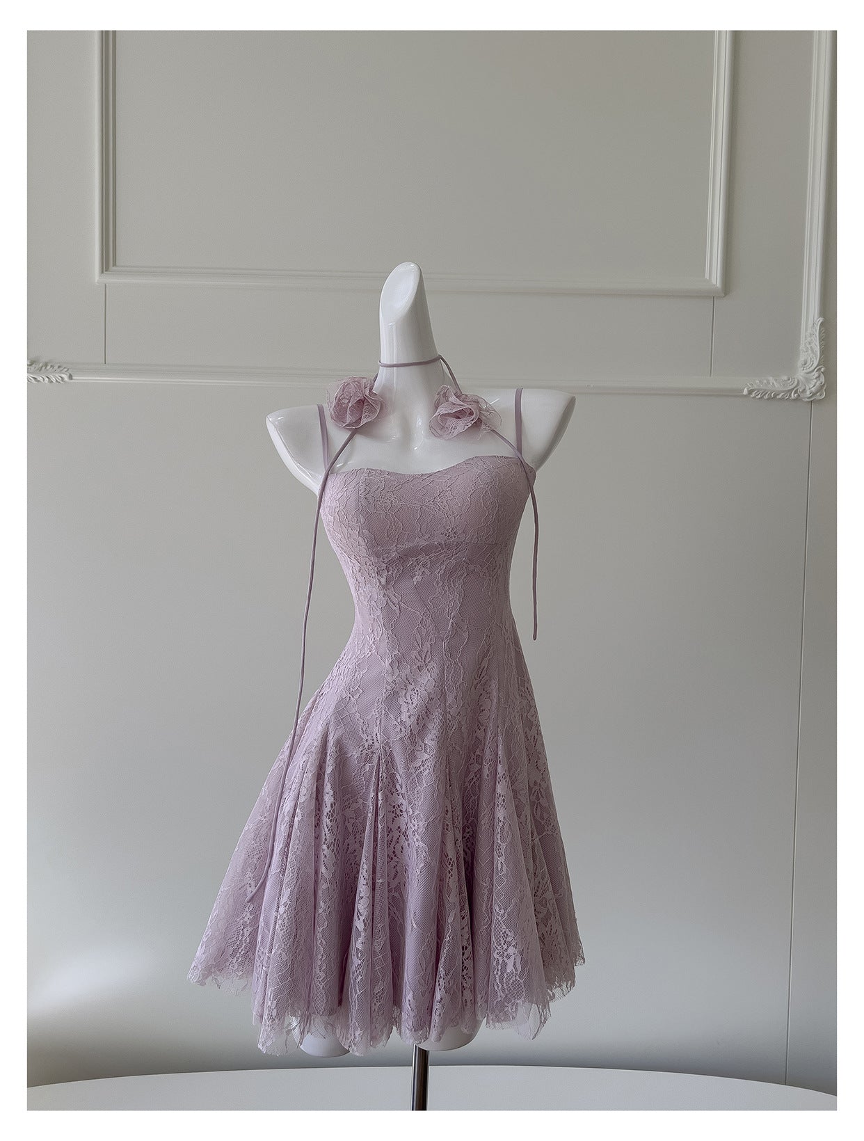 Pretty A Line Spaghetti Straps Pink Lace Short Formal Homecoming Dresses Middle School Short 21st Birthday Outfits Graduation Dress Mini Cocktail Dresses DH2303