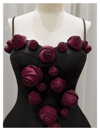 Pretty Ball Gown Spaghetti Straps Little Black Dress Formal Homecoming Dresses Middle School Short 21st Birthday Outfits Graduation Dress Mini Cocktail Dresses DH2305