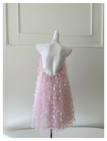 Pretty A Line High Neck Pink Lace Formal Homecoming Dresses Middle School Short 21st Birthday Outfits Graduation Dress Mini Cocktail Dresses DH2307