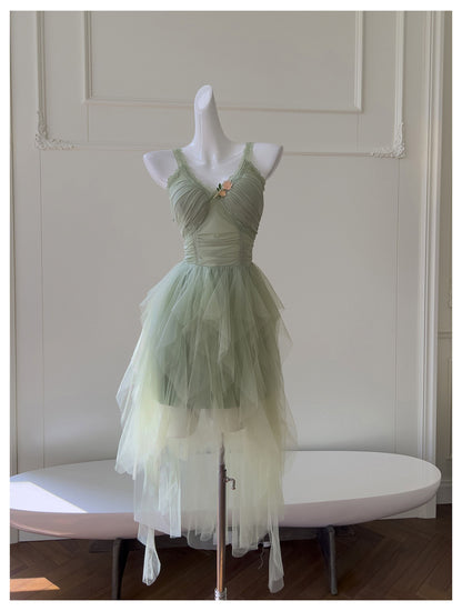 Pretty A Line Sage Green Tulle Formal Homecoming Dresses Middle School Short 21st Birthday Outfits Graduation Dress Mini Cocktail Dresses DH2309