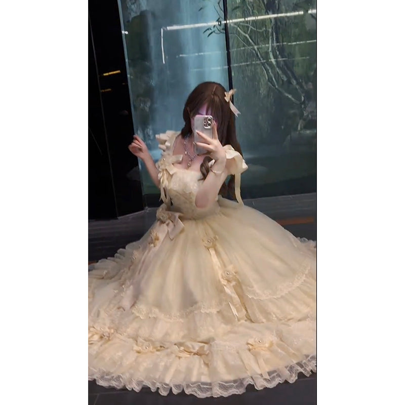 Cute Ball Gown Square Neck Summer 18th Birthday Dress Lolita Dress Birthday Outfits Lolita Outfit DH2401