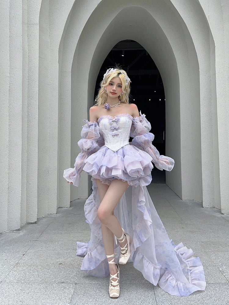 Pretty Ball Gown Sweetheart Lilac Short Summer 18th Birthday Dress Lolita Dress Birthday Outfits Lolita Dresses DH2402