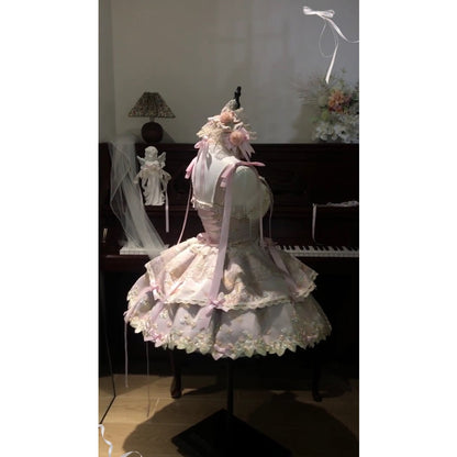 Vintage Ball Gown Spaghetti Straps Lace Summer 18th Birthday Dress Lolita Dress Mini 18th Birthday Outfits Short Lolita Outfit DH2405