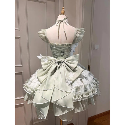 Vintage Ball Gown Square Neck Mint Green Lace Summer 16th Birthday Dress Lolita Dress Mini 18th Birthday Outfits Short Lolita Outfit DH2407