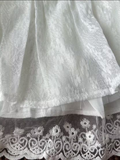 Cute A Line Spaghetti Straps White Lace Formal Homecoming Dresses Short 16th Birthday Outfits Graduation Dress Mini Cocktail Dresses DH2454