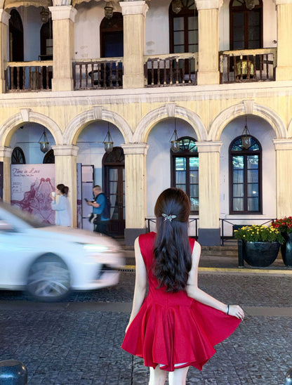 Pretty A Line Red Satin Formal Homecoming Dresses Short 21st Birthday Outfits Graduation Dress Mini Cocktail Dresses DH2455