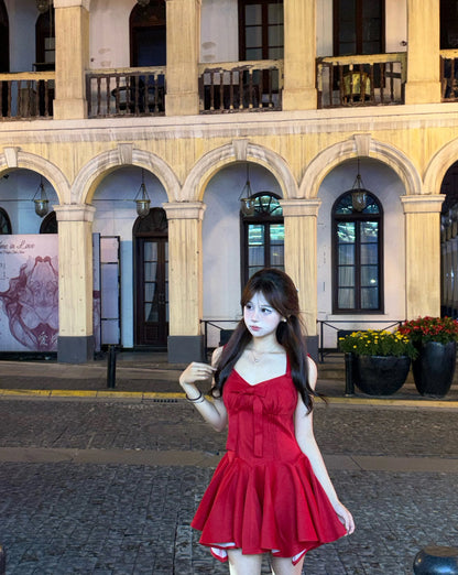 Pretty A Line Red Satin Formal Homecoming Dresses Short 21st Birthday Outfits Graduation Dress Mini Cocktail Dresses DH2455