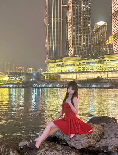 Pretty A Line Red Satin Formal Homecoming Dresses Short 21st Birthday Outfits Graduation Dress Mini Cocktail Dresses DH2455