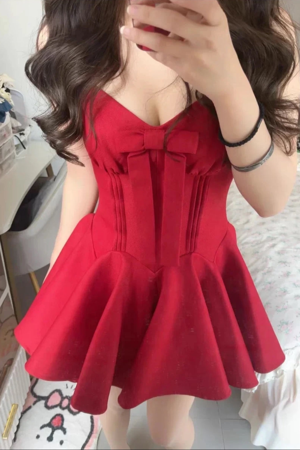 Pretty A Line Red Satin Formal Homecoming Dresses Short 21st Birthday Outfits Graduation Dress Mini Cocktail Dresses DH2455