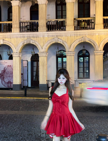 Pretty A Line Red Satin Formal Homecoming Dresses Short 21st Birthday Outfits Graduation Dress Mini Cocktail Dresses DH2455