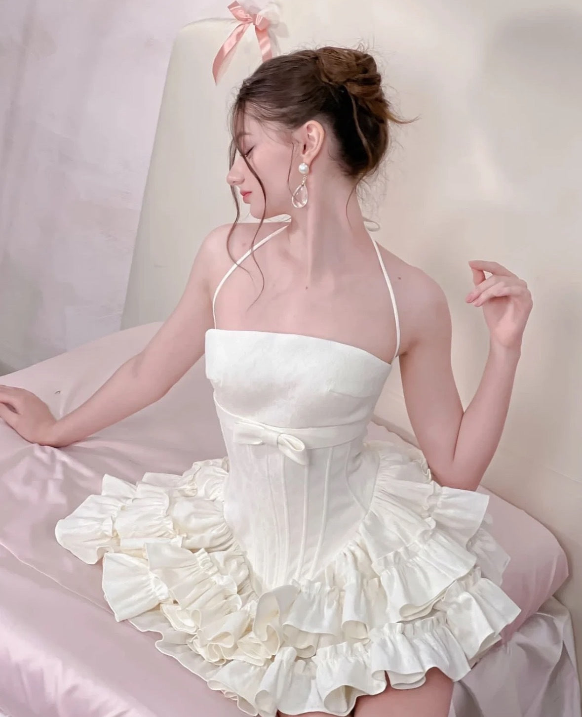 Modest Ball Gown Strapless Pink Satin Short Formal Homecoming Dress Middle School Short 20th Birthday Outfits Graduation Dress Cocktail Dresses DH2460