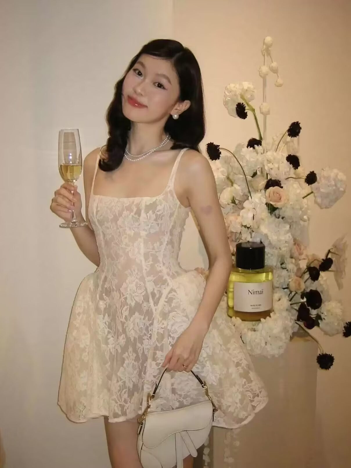 Pretty A line Square Neck White Lace Formal Homecoming Dresses Short 16th Birthday Outfits Graduation Dress Mini Cocktail Dresses DH2473