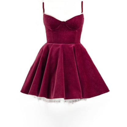 Pretty A line Spaghetti Straps Velvet Formal Homecoming Dresses Short 16th Birthday Outfits Graduation Dress Mini Cocktail Dresses DH2476