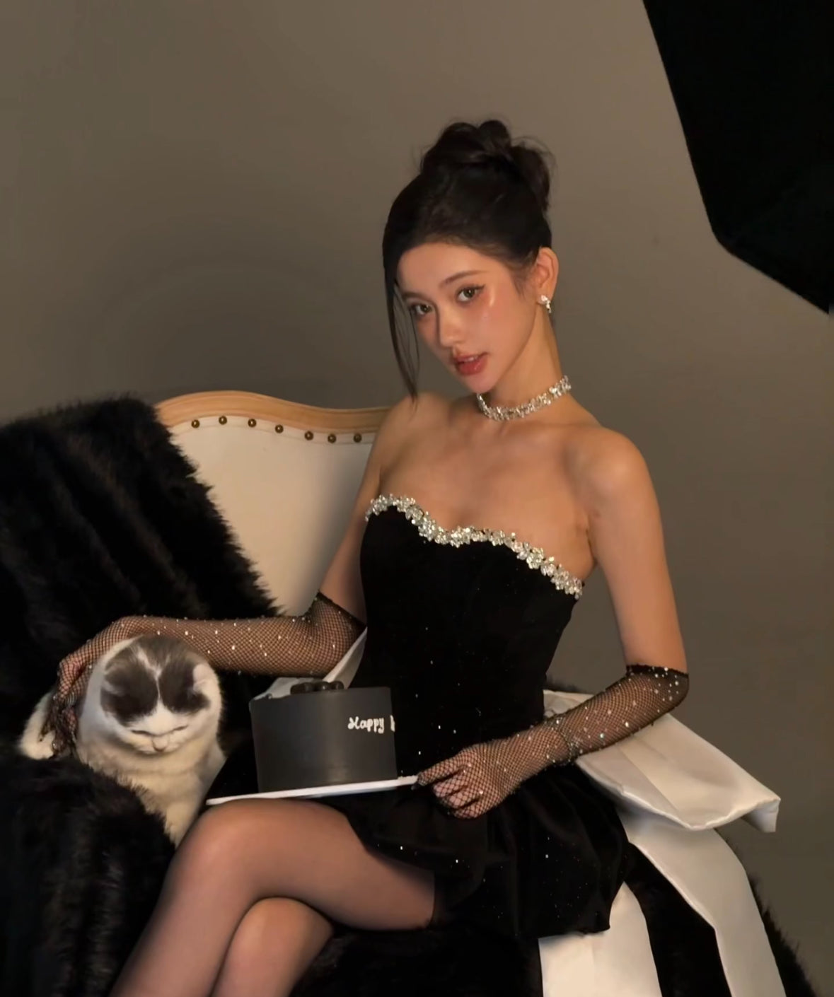 Pretty Ball Gown Sweetheart Black Velvet Formal Homecoming Dresses 21st Birthday Outfits Graduation Dress Short Mini Cocktail Dresses DH2477