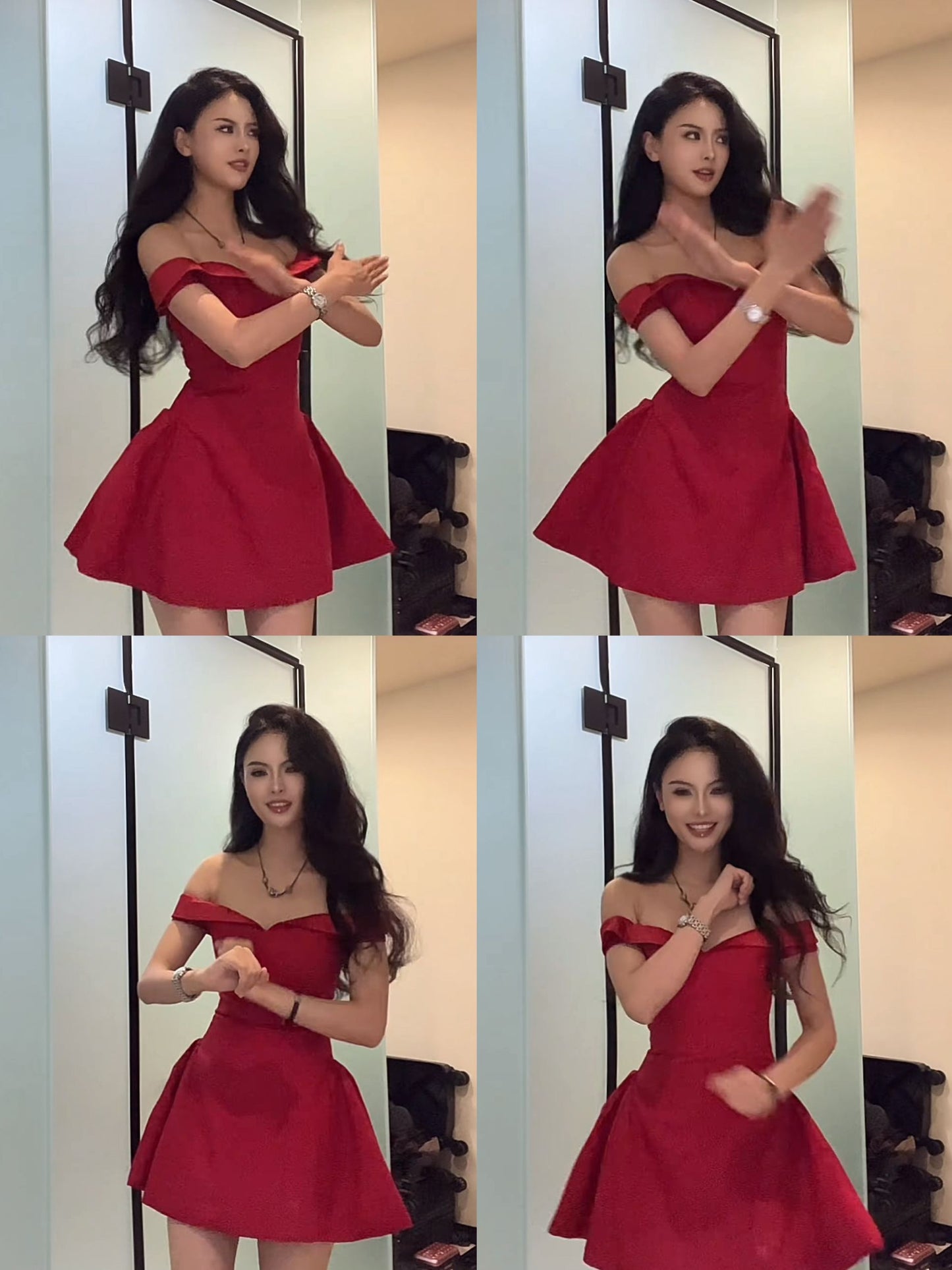 Modest A line Off The Shoulder Red Short Formal Homecoming Dress Short 20th Birthday Outfits Graduation Dress Cocktail Dresses DH2483