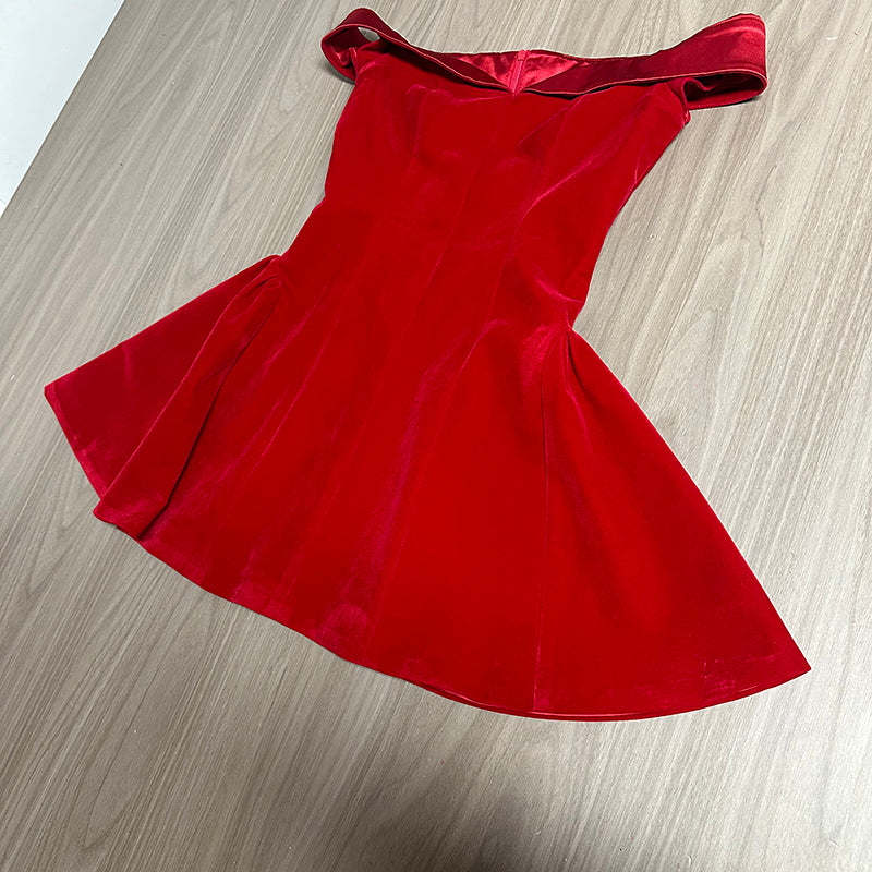 Modest A line Off The Shoulder Red Short Formal Homecoming Dress Short 20th Birthday Outfits Graduation Dress Cocktail Dresses DH2483