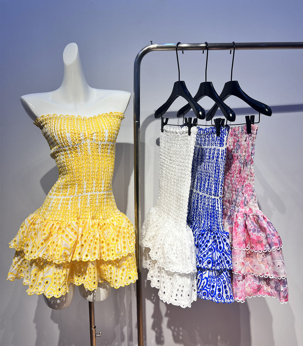 Modest Sheath Strapless Tight Yellow Lace Formal Homecoming Dresses 18th Birthday Outfits Graduation Dress Short Mini Hoco Dresses DH2523