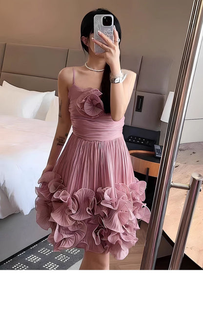 Pretty Ball Gown Spaghetti Straps Dusty Pink Formal Homecoming Dresses Short 16th Birthday Outfits Graduation Dress Mini Hoco Dresses DH2530