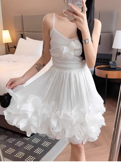 Modest Ball Gown Spaghetti Straps Dusty Blue Formal Homecoming Dresses Short 16th Birthday Outfits Graduation Dress Mini Hoco Dresses DH2531