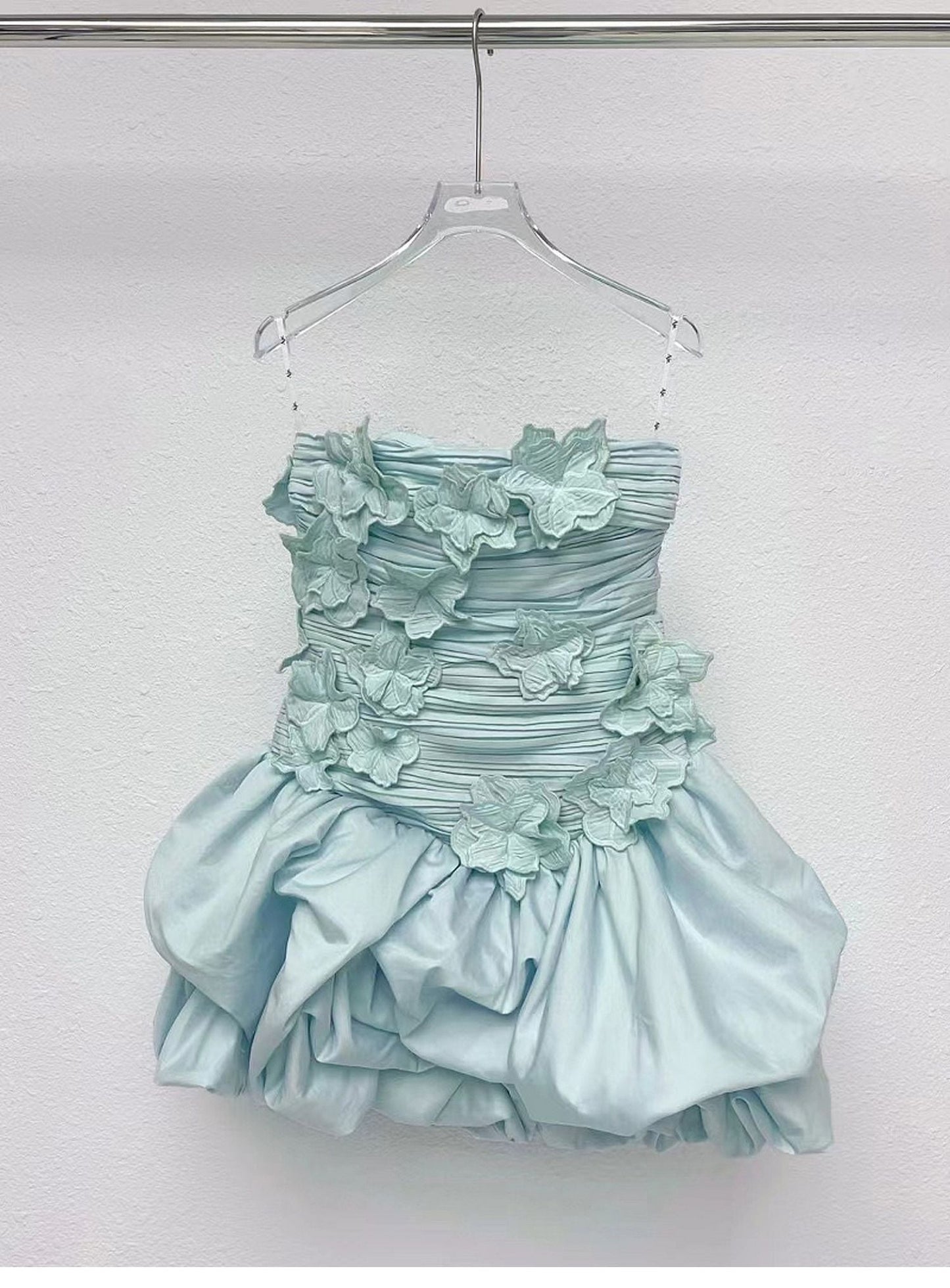 Modest Ball Gown Strapless Satin Lace Formal Homecoming Dresses Short 16th Birthday Outfits Graduation Dress Mini Hoco Dresses DH2540