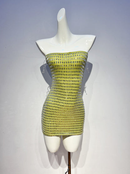 Sexy Sheath Strapless Green Tight Formal Homecoming Dresses 18th Birthday Outfits Graduation Dress Short Mini Hoco Dresses DH2547