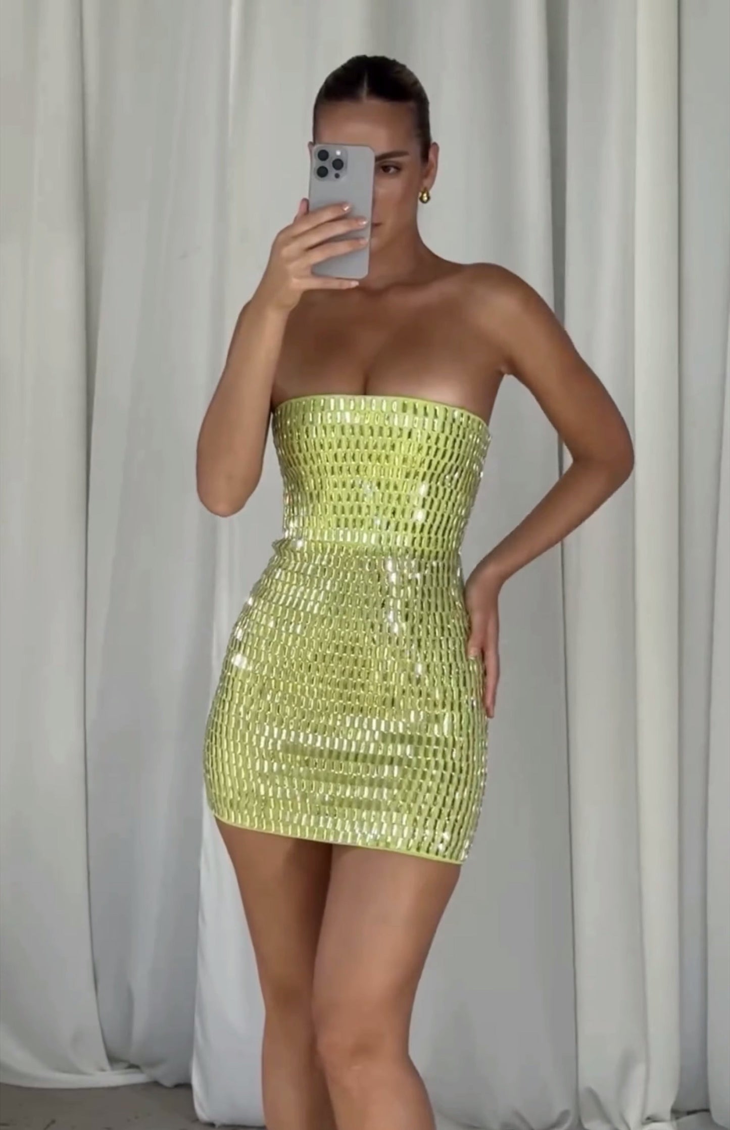 Sexy Sheath Strapless Green Tight Formal Homecoming Dresses 18th Birthday Outfits Graduation Dress Short Mini Hoco Dresses DH2547