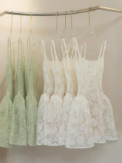 Cute Ball Gown Square Sage Green Lace Short Mini Formal 8th Grade Homecoming Dresses Middle School Cocktail Dress Hoco Outfits DH2628