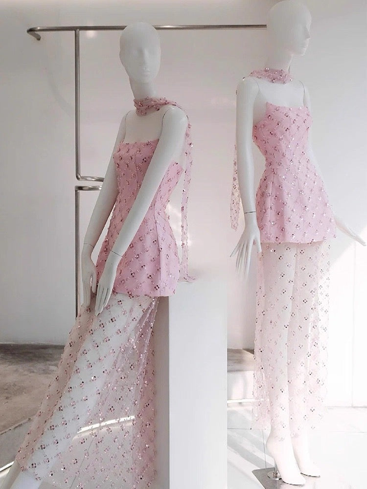 Unique A line Strapless Pink Lace Formal Homecoming Dresses 8th Grad Dance Graduation Dress Short Hoco Dresses DH2630