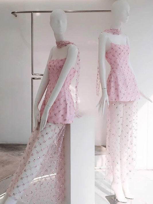 Unique A line Strapless Pink Lace Formal Homecoming Dresses 8th Grad Dance Graduation Dress Short Hoco Dresses DH2630