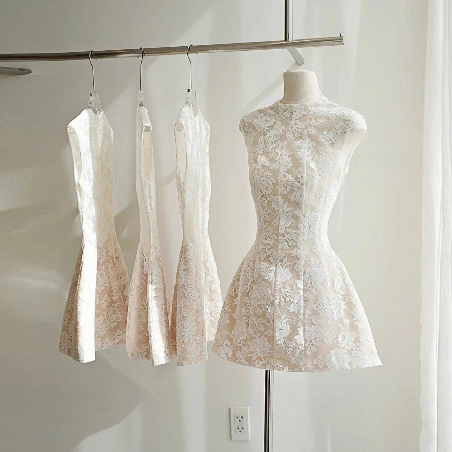 Simple A line Scoop Lace Short White Mini Formal 8th Grade Homecoming Dresses Middle School Cocktail Dress Hoco Outfits DH2634