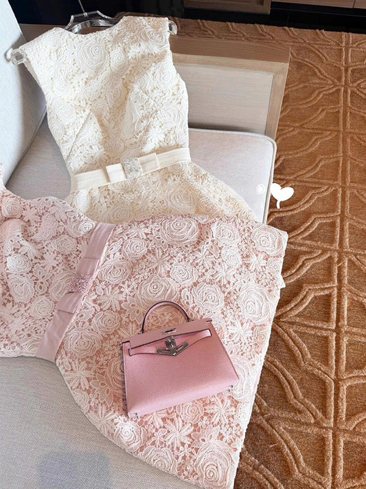 Elegant A line Scoop Lace Short White Mini Formal 8th Grade Homecoming Dresses Middle School Cocktail Dress Hoco Outfits DH2637