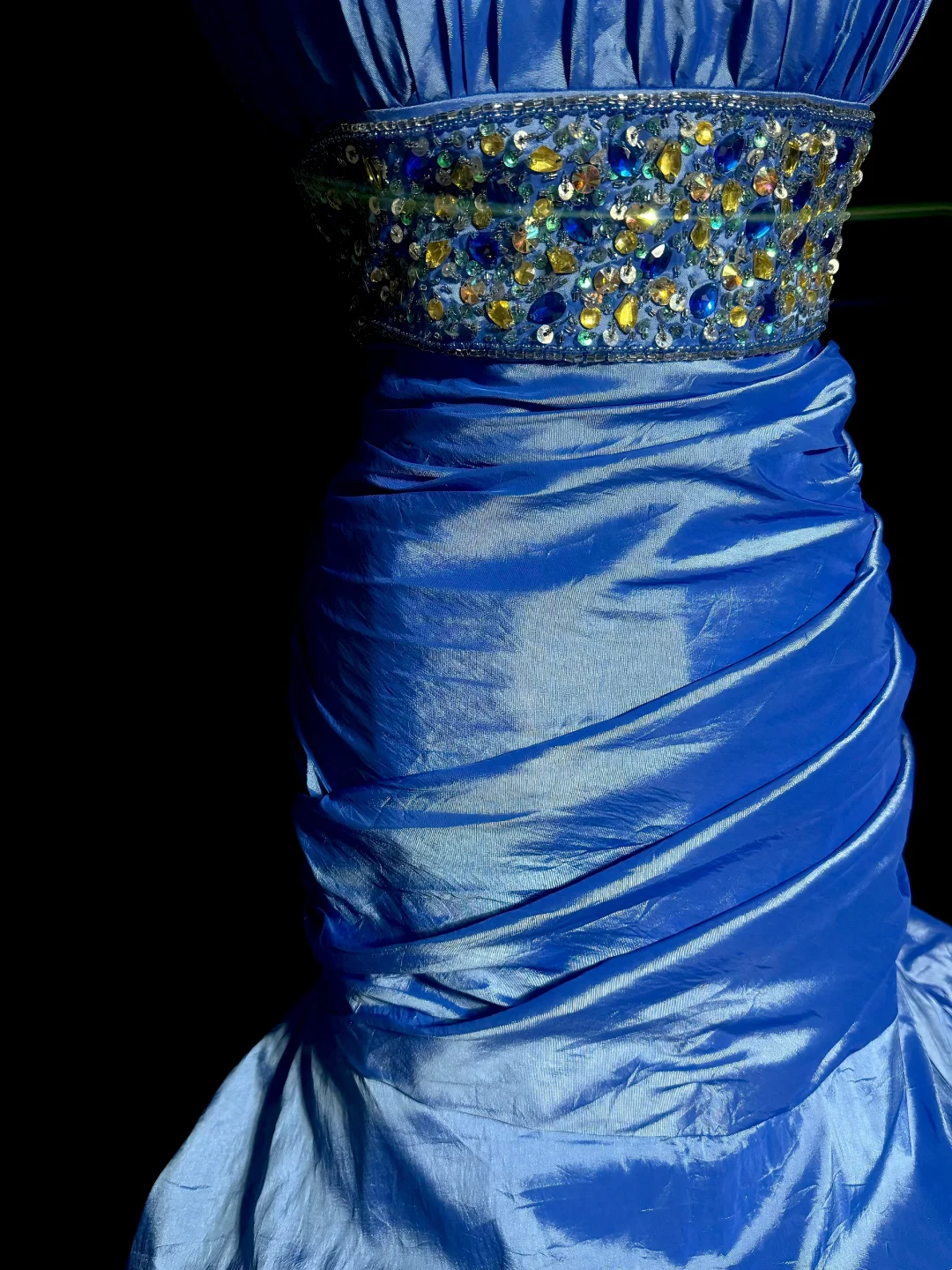 Elegant Mermaid Strapless Royal Blue Long Taffeta Prom Dresses Party Dress 18th Birthday Outfits Graduation Dresses DH2644