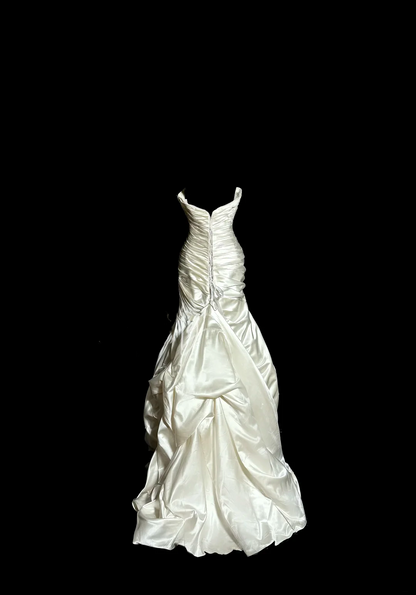 Retro Bridal Dress Mermaid Sweetheart Ivory Satin Long Wedding Dress Retro Wedding Dresses Modest Wedding Gowns DH2645