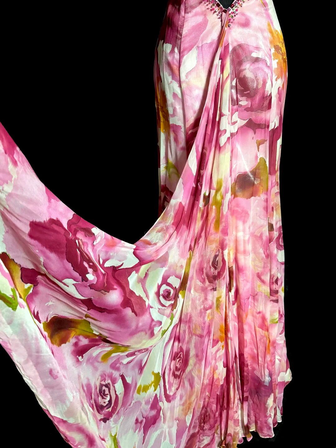 Vintage Mermaid Sweetheart Pink Chiffon Floral Backless Long Prom Dresses Party Dress 18th Birthday Outfits Graduation Dresses DH2646