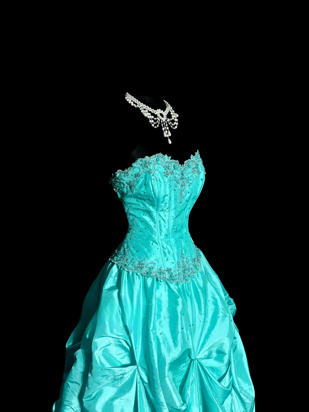 Vintage Ball Gown Sweetheart Blue Taffeta Long Puffy Skirt Long Prom Dresses Party Dress 21st Birthday Outfits Graduation Dresses DH2647