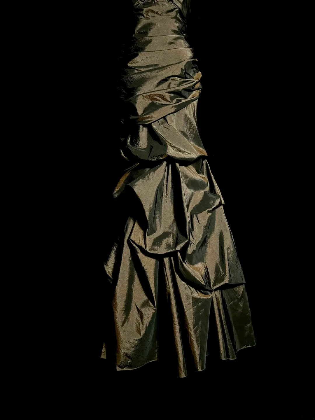 Vintage Mermaid Sweetheart Olive Green Taffeta Long Puffy Skirt Long Prom Dresses Party Dress 21st Birthday Outfits Graduation Dresses DH2648