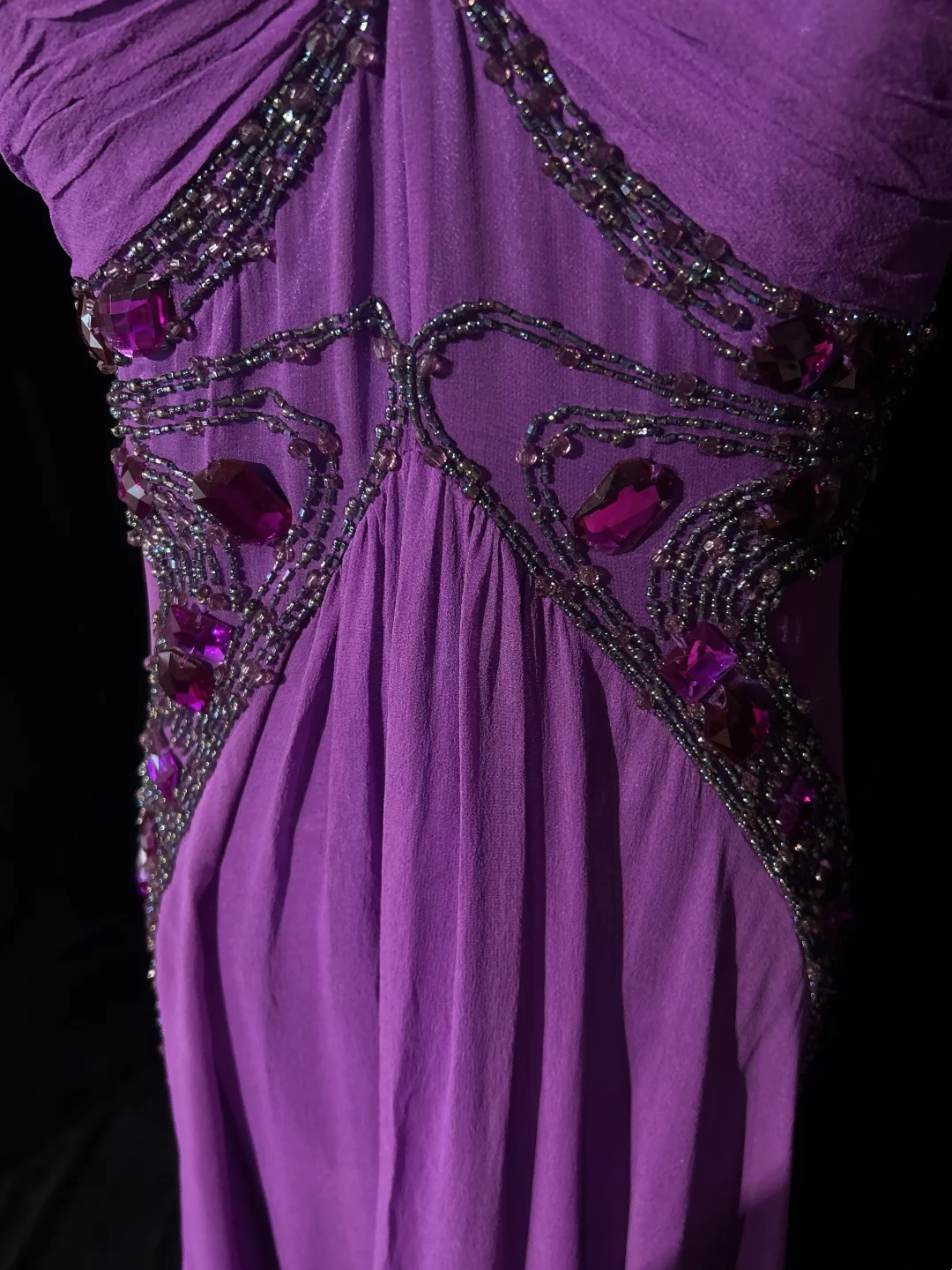 Retro A Line Halter Grape Chiffon Sleeveless With Beads Long Flowers Prom Dresses Party Dress 21st Birthday Outfits Graduation Dresses DH2658