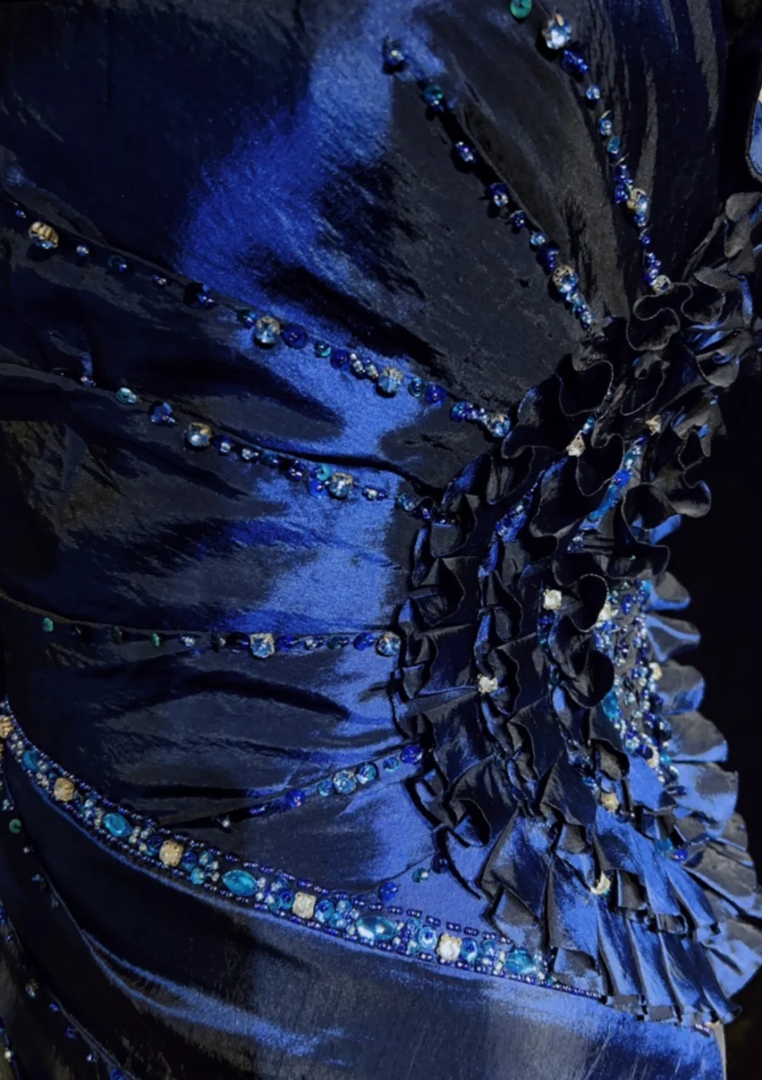 Retro A Line V Neck Navy Blue Short Sleeves With Silver Beads Long Flowers Prom Dresses Party Dress 21st Birthday Outfits Graduation Dresses DH2660